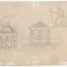 Studies of Classical Temple Facades and Seated Female Figure [verso]